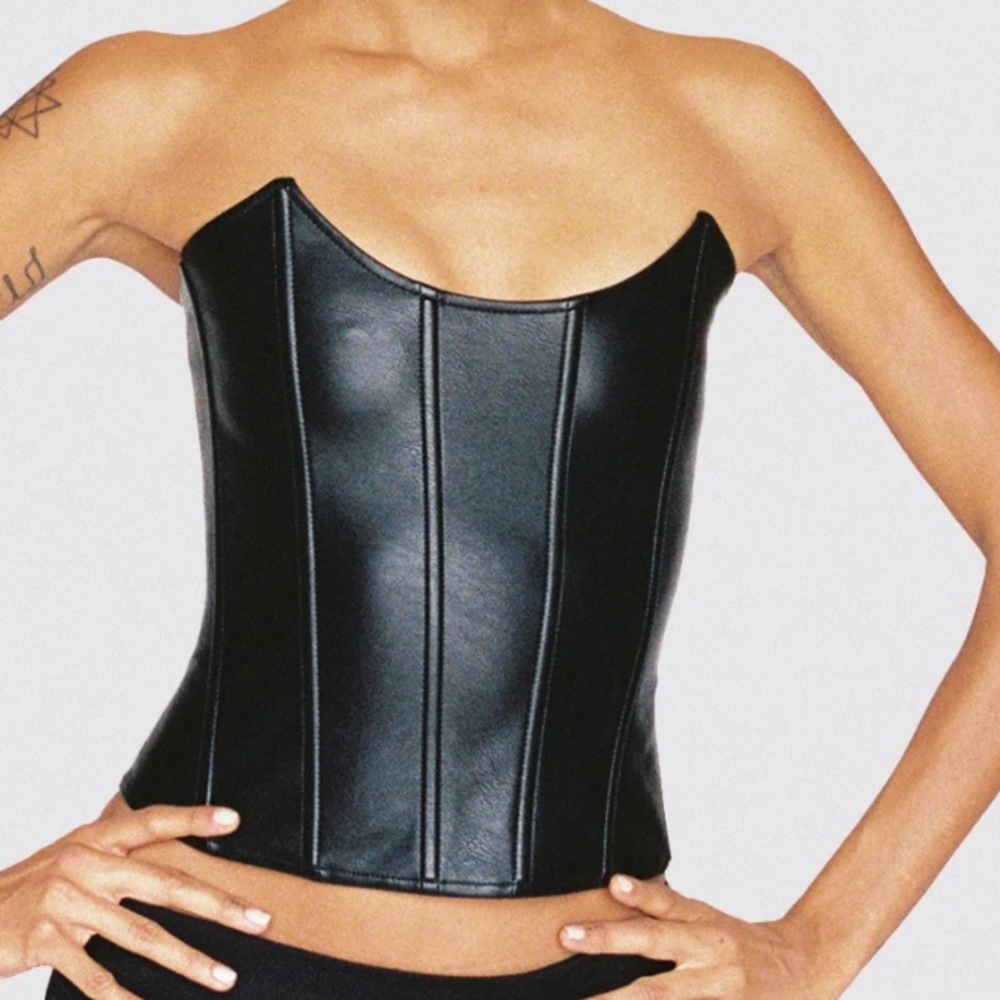 SOLD ON DEPOP Miaou Black Leather Leia Corset